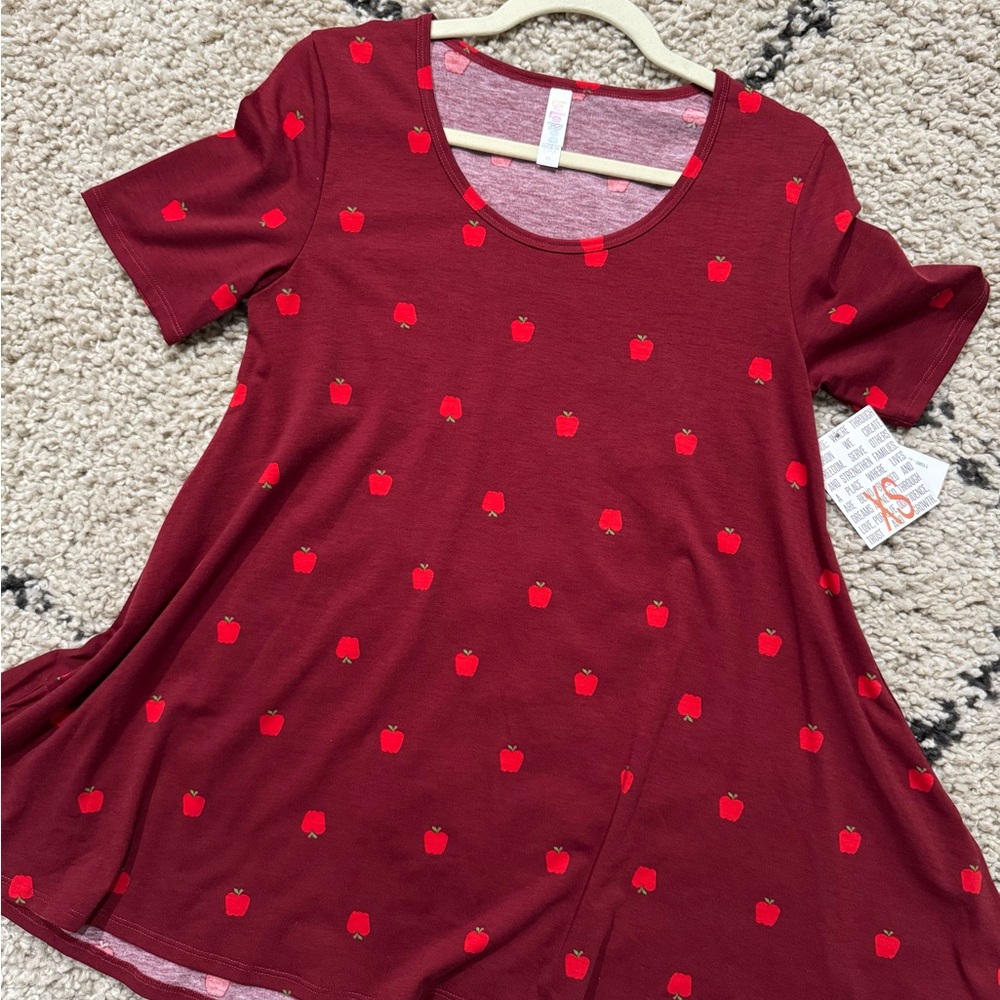 Red Apple Print Women's Top